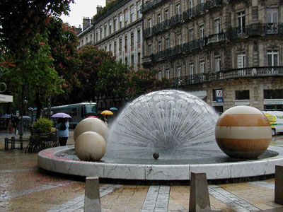 Fountain with Tram behind